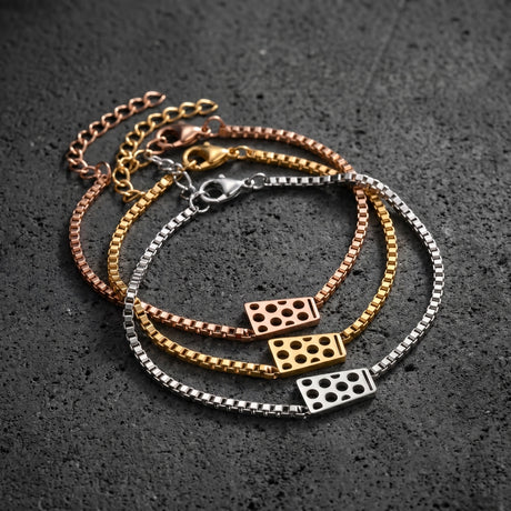 Dubbeglas Armband - Edelstahl, in 3 verschiedenen Farben