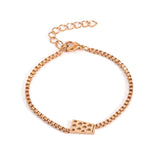 Dubbeglas Armband - Edelstahl, Roségold