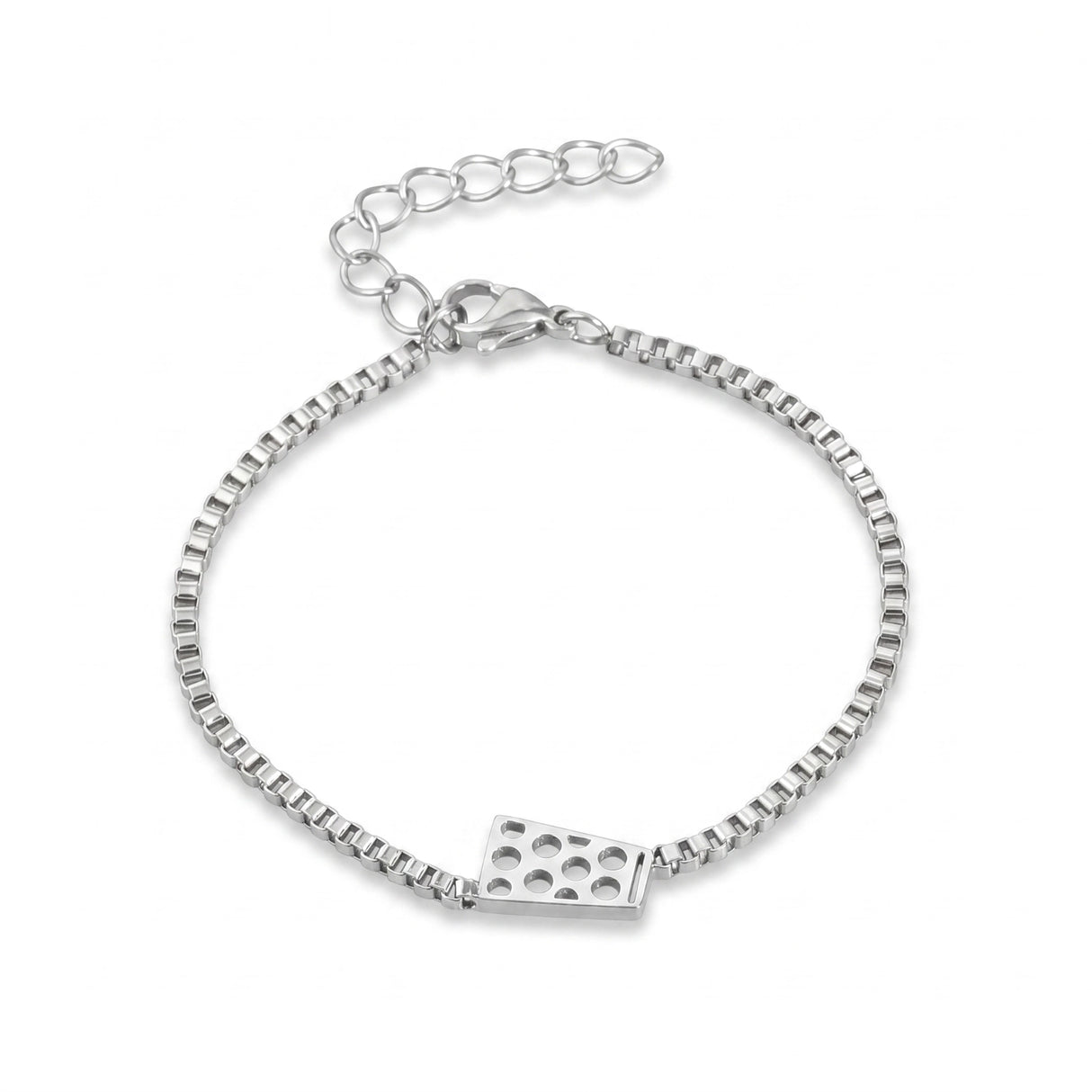 Dubbeglas Armband - Edelstahl, Silber