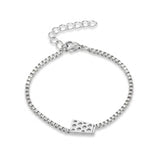 Dubbeglas Armband - Edelstahl, Silber