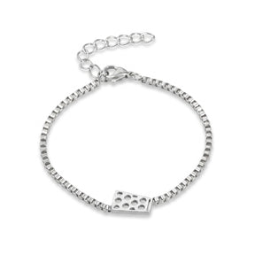 Dubbeglas Armband - Edelstahl, Silber