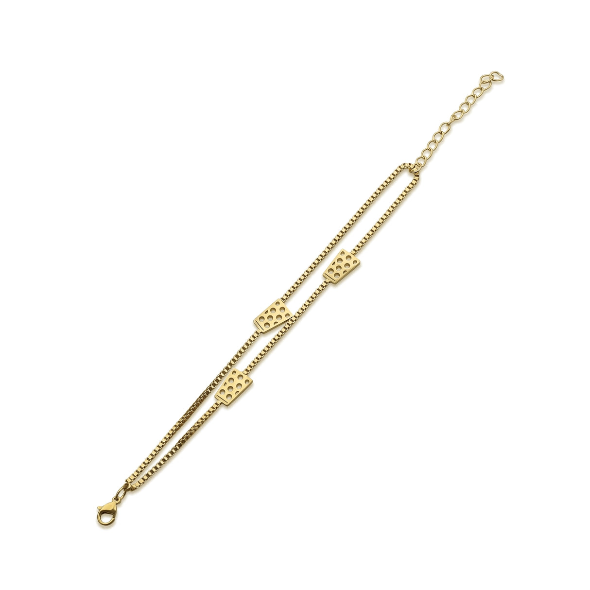 Dubbeglas Armband - Edelstahl, Gold