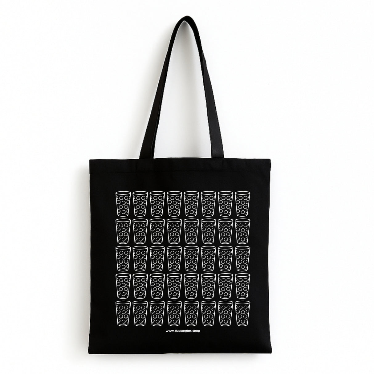 Dubbeglas Baumwolltasche (schwarz)