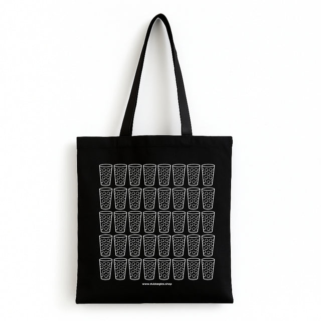 Dubbeglas Baumwolltasche (schwarz)