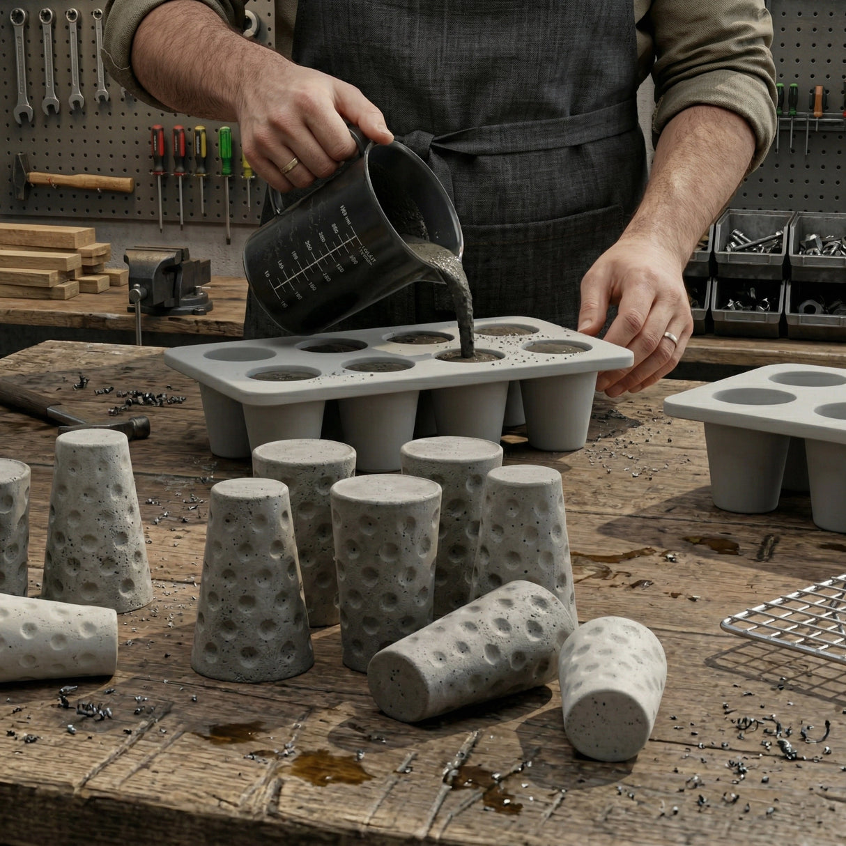 Dubbeglas Silikonform für die Herstellung von Dubbegläsern aus Beton