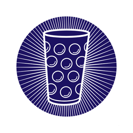 Dubbeglas Button Strahl Button Ø 25 mm, Blau