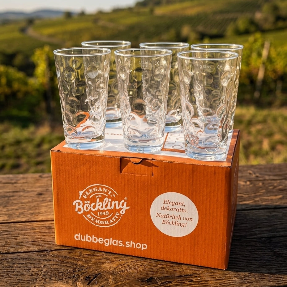 6 x Dubbeglas 0,5 Liter von Böckling in den Pfälzer Weinbergen