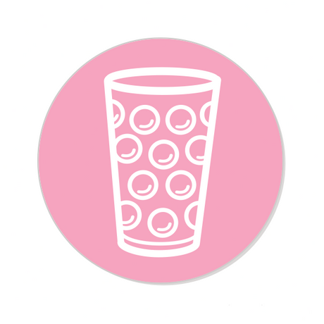 Dubbeglas Button Ø 25 mm, Rosa