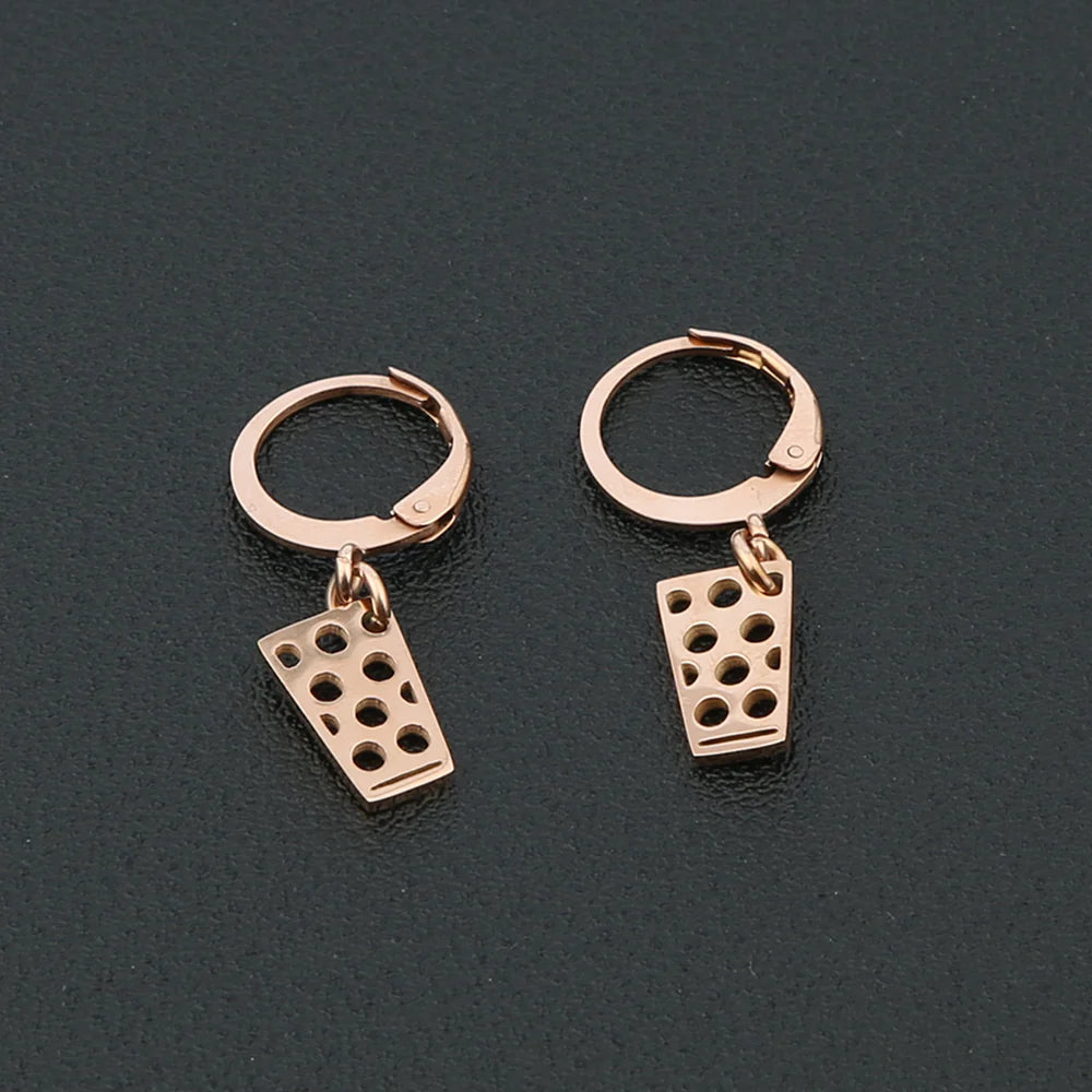 Dubbeglas Creolen - Edelstahl (10 mm) - Roségold