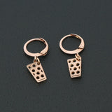 Dubbeglas Creolen - Edelstahl (10 mm) - Roségold