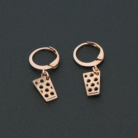 Dubbeglas Creolen - Edelstahl (10 mm) - Roségold