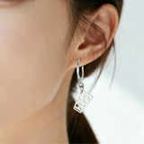 Dubbeglas Creolen - Edelstahl (10 mm) - Silber