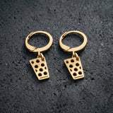Dubbeglas Creolen - Edelstahl (10 mm) - Gold
