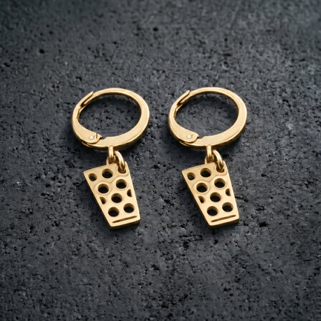 Dubbeglas Creolen - Edelstahl (10 mm) - Gold