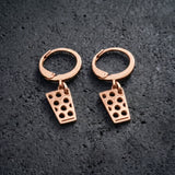 Dubbeglas Creolen - Edelstahl (10 mm) - Roségold
