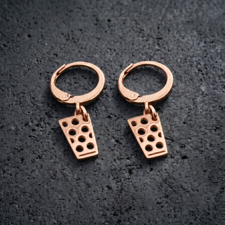Dubbeglas Creolen - Edelstahl (10 mm) - Roségold