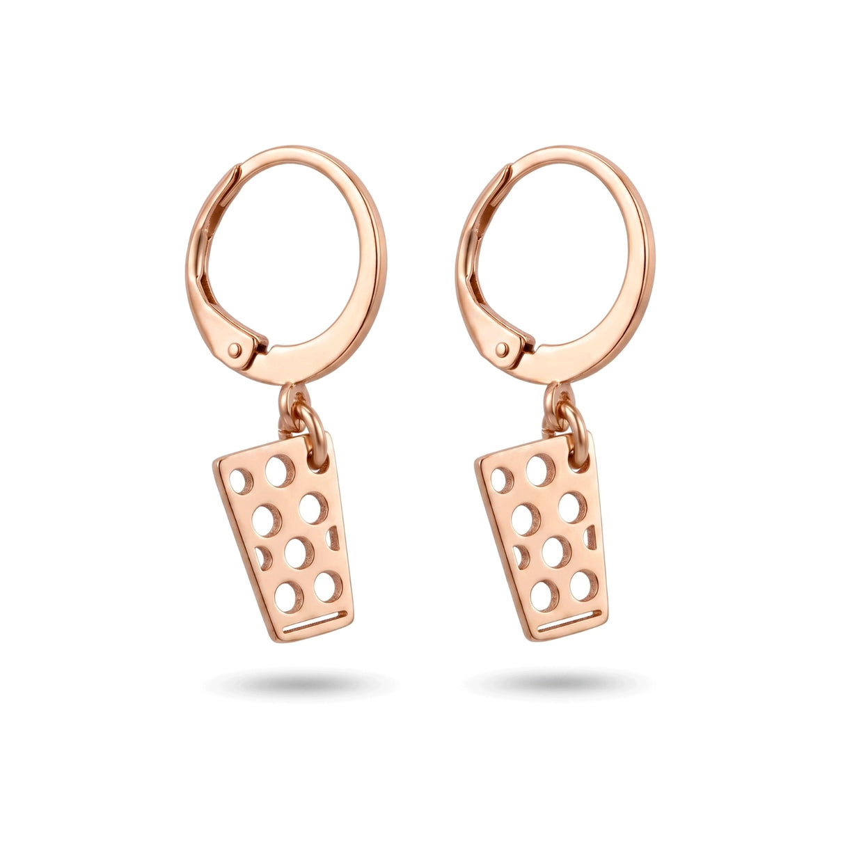 Dubbeglas Creolen - Edelstahl (10 mm) - Roségold