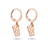 Dubbeglas Creolen - Edelstahl (10 mm) - Roségold
