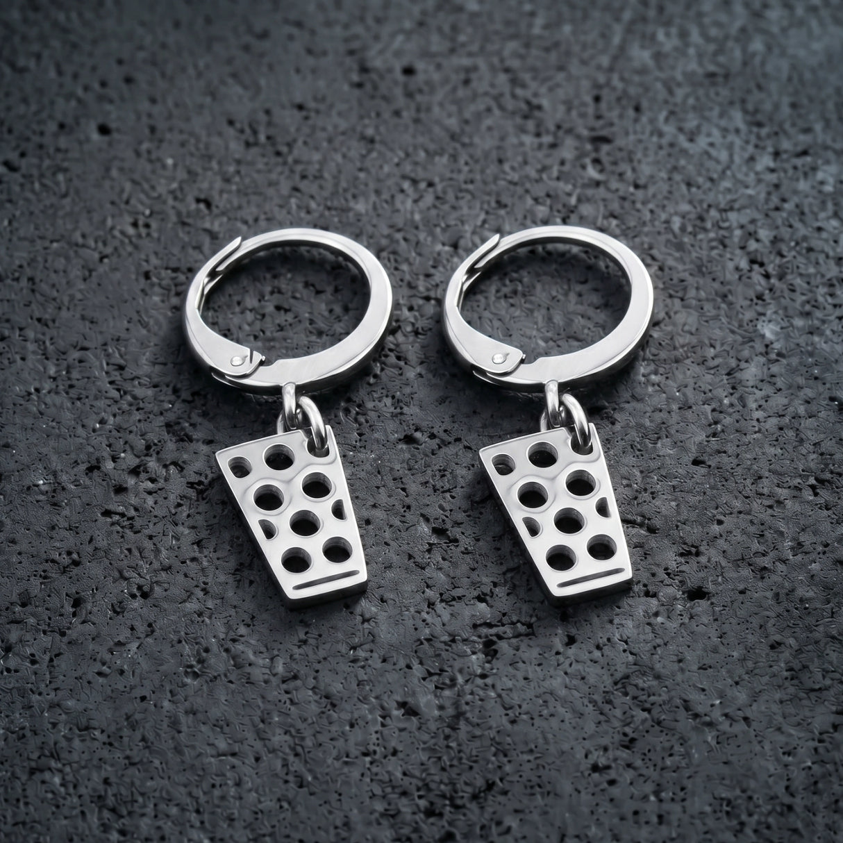 Dubbeglas Creolen - Edelstahl (10 mm) - Silber