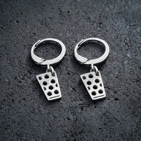 Dubbeglas Creolen - Edelstahl (10 mm) - Silber