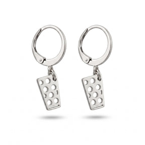 Dubbeglas Creolen - Edelstahl (10 mm) - Silber