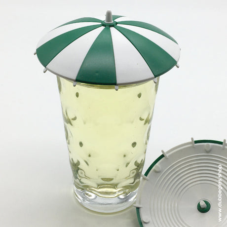 Dubbeglas Deckel - Sonnenschirm, grün und weiß