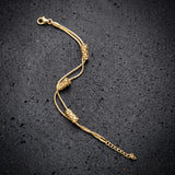 Dubbeglas Armband - Edelstahl, Gold