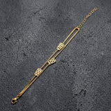 Dubbeglas Armband - Edelstahl, Gold