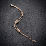Dubbeglas Armband - Edelstahl, Roségold