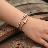 Dubbeglas Armband - Edelstahl, Roségold