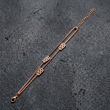 Dubbeglas Armband - Edelstahl, Roségold