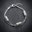 Dubbeglas Armband - Edelstahl, Silber