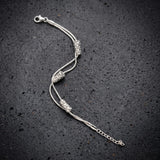 Dubbeglas Armband - Edelstahl, Silber
