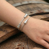 Dubbeglas Armband - Edelstahl