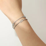 Dubbeglas Armband - Edelstahl, Silber