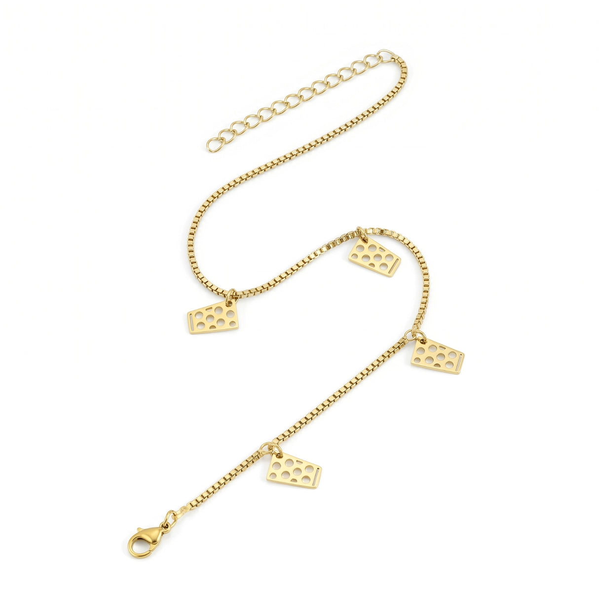 Dubbeglas Fußkette - Edelstahl, Gold