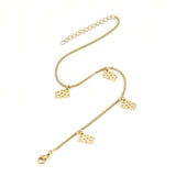 Dubbeglas Fußkette - Edelstahl, Gold