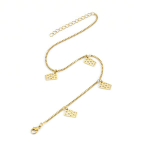 Dubbeglas Fußkette - Edelstahl, Gold