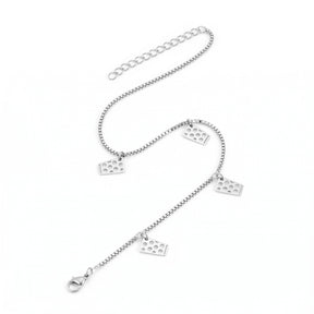 Dubbeglas Fußkette - Edelstahl, Silber