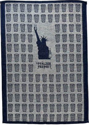Dubbeglas Geschirrtuch - Pfälzer Freiheit (Marineblau)