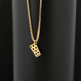 Dubbeglas Halskette - Edelstahl (Anhänger 12 mm) - Gold