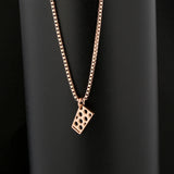 Dubbeglas Halskette - Edelstahl (Anhänger 12 mm) - Rosegold