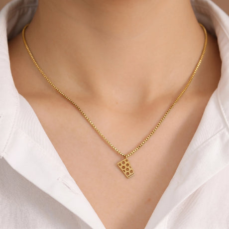Einzigartig wie du – Dubbeglas mit Kette in Gold
