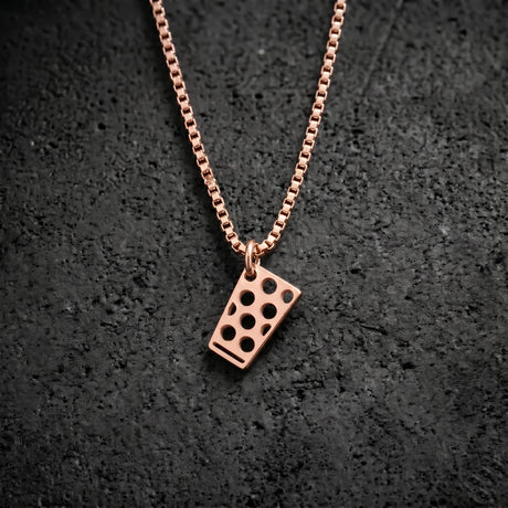 Einzigartiger Look, Kette  mit Dubbeglas in Roségold
