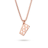 Dubbeglas Halskette - Edelstahl (Anhänger 12 mm) - Rosegold