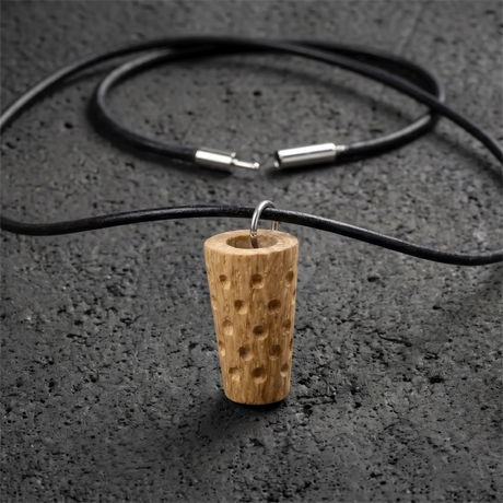 Dubbeglas Kette - Anhänger aus Eiche