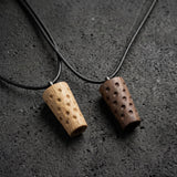 Dubbeglas Kette - Anhänger aus Holz, Eiche und Nußbaum