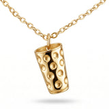 Stilvolle Edelstahl Kette mit Dubbeglas in Gold