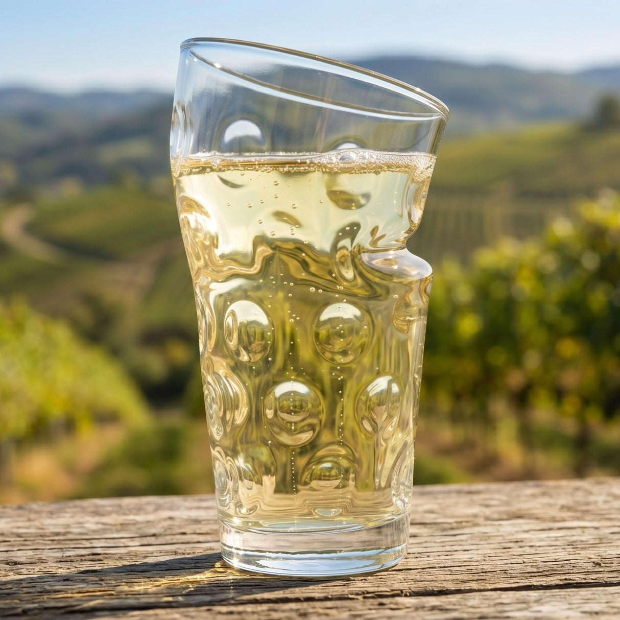 Dubbeglas 0,5 L mit Knick und einer Rieslingschorle