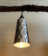 Dubbeglas Lampe E27 mit Stecker & Schalter, schwarzes Stoffkabel (Bundle)